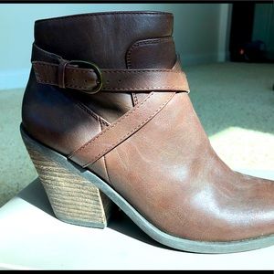 Lucky Brand Brown Leather Ankle Booties